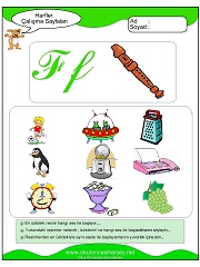 F Sesi Çalışma Sayfaları